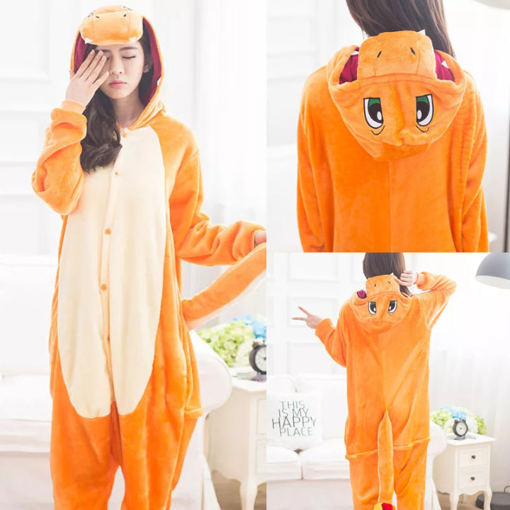 Adult Kigurumi Charmander Pajamas Pokemon Cosplay Women Onesie One ...