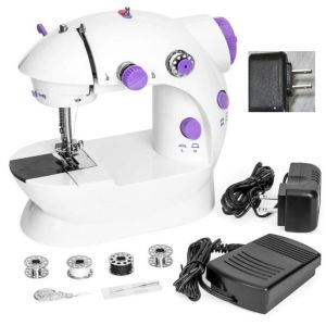 LAPBR Dual Speed Mini Sewing Machine Foot Pedal LED Light Portable Sewing Machine Foot-Operated Compact Electric Sewing Machine Beginners