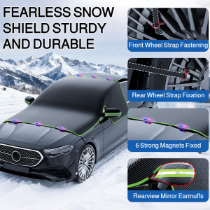 Antisnow And Antifreeze Magnetic Design For All Seasons Reflective Coating Snow Cover Halfwheel Cover Easy To Install Frost And Frost Resistant Beautification Durable