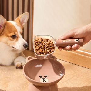 CHICNOOK ความจุสูง ช้อนตวงอาหารสัตว์เลี้ยง ครัวเรือน คลิปปิดผนึก ที่ตักอาหารสัตว์เลี้ยง ของใช้สำหรับสัตว์เลี้ยง พลาสติก ถ้วยให้อาหารแมว วัสดุการเลี้ยง