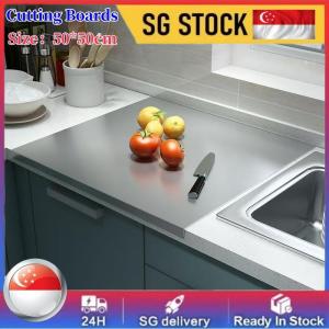 304 Cutting Boards Large Stainless Steel Cutting Chopping Boards Heavy Duty Baking Board with Lip for Kitchen