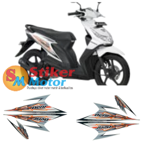 stiker beat 2011 lis les striping motor beat 2012 putih
