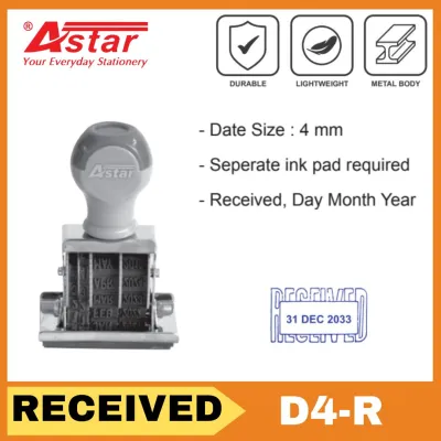 Astar Date Stamp /Paid Date Stamp / Received Date Stamp / 4mm / Business / Personal use