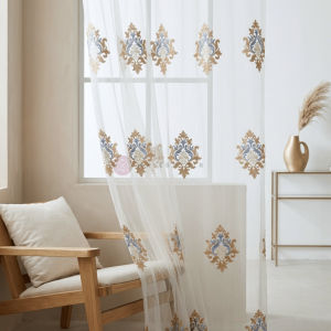 MR CURTAIN Quinn Crown Sheer Langsir Lace Bersulam Bunga Siap Jahit Cangkuk & Ring / Ready Made Day Curtain Hook Ring