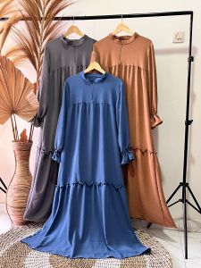Dress wanita dewasa gamis putih simple elegan ARANI MAXI kekinian dan fashionable Baju gamis wanita
