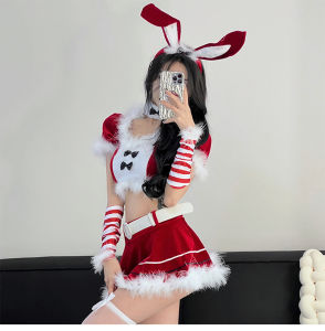 U Gonna S ชุดนอนคริสต์มาสเสื้อผ้ากุลสตรีสีแดงแขนสั้นชุดชั้นในดันชุดนอนแฟชั่น2025ดีไซน์ใหม่ยืดหยุ่นของขวัญคริสต์มาสสำหรับงานเลี้ยง