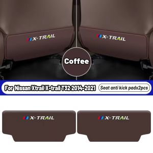 Chất Lượng Cao 2Pcs ghế xe hơi Trở Lại chống đá Mat Pad Da ghế xe hơi bảo vệ mặt sau Bìa Xe Dành phụ kiện nội thất Cho Nissan Xtrail X-Trail T32 2014 2015 2016 2017 2018 2019 2020 2021