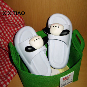 Xixitiao Dép phòng tắm gia đình thoải mái và giản dị mùa hè nam nữ ba chiều cho chó sinh viên EVA đế mềm dép đôi đi trong nhà