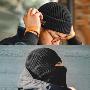 Maden brand tooling style 2025 autumn new men hip-hop personality Japanese retro black warm woolen cap CSGO headgear boy knitted windproof hat