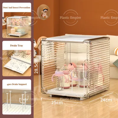Luxurios Baby Care Bottle Transparent Close Dust Proof Storage Box