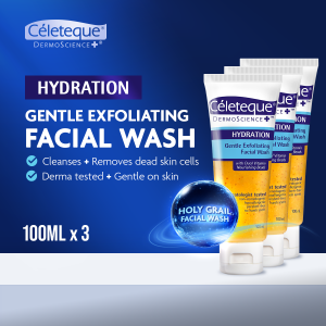 Céleteque® DermoScience™ Hydration Gentle Exfoliating Facial Wash 100m x 3
