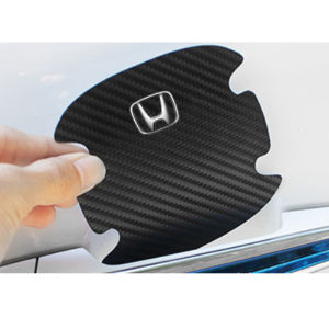 4pcs Car Door Handle Inner Bowl Anti Scratch Protector Carbon Fibre Fiber Sticker Proton Honda Toyota Nissan