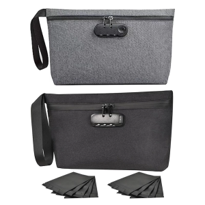 Tear Resistant Odor Blocking Bag Combination Lock Dense Case For Cash Visas Wilderness Exploration Storage