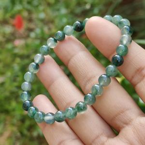Premium grade 30 beads floating Icy green with floating Icy bluish green Natural Type A Jadeite Bracelet size 6mm weigh 10.77 grams with QIC approved labs certificate Mid Year Offer Price suitable for collection and rare (bracelet9)