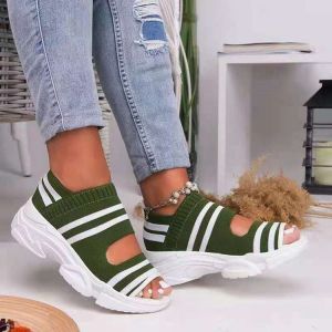 [Free Shipping] Womens Wedge Sandals Lightweight Knit Sandals for Women Summer Sandals Available in Large Sizes.