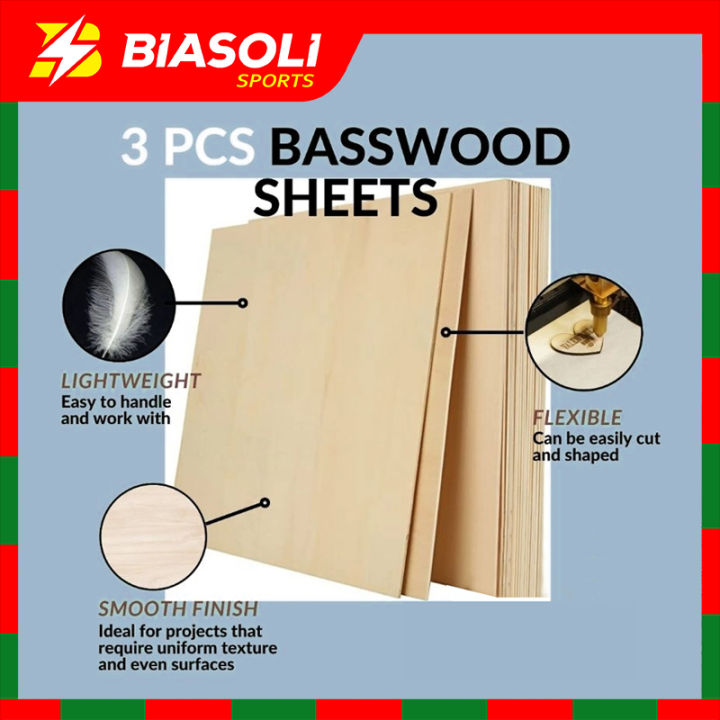 Sustainable Crafts 3mm Basswood Sheets Good for Laser Engraving And