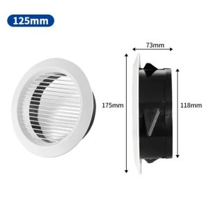 125/150mm Round Vents Cover Adjustable Wall Interior Vent ABS Ventilation Grille Vent Cover for Bathroom Office Kitchen