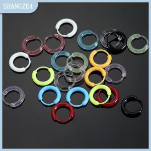 【SHANGZE4】 10Pcs Đầy Màu Sắc Nhựa Hoop Bông Tai Dễ Thương Nhỏ Bông Tai Cho Phụ Nữ Cô Gái Đơn Giản Đa Năng Tai Khóa Đồ Trang Sức Phụ Kiện Quà Tặng