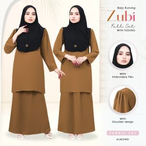 *New Arrival*ZUBI Baju Kurung Full Set Tudung CEY Fabric with Puffed Shoulder By Women Hijab Collection