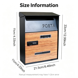 HOL Wall-Mounted Mailbox with Lock Lockable Wall-Mounted Mailbox Locking Letterbox Heavy Duty Hardware Commercial-Grade