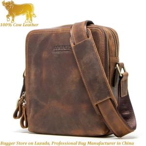 Royal Bagger Shoulder Sling Bags For Men Genuine Cow Leather New Fashion Crossbody Bag Cool Weave Handbag Business Casual
