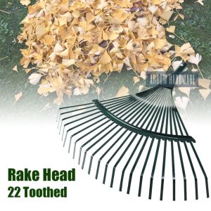 22 Teeth Grass Rake Head Garden Leaf Rake Cleaning Tool 42cm Steel Fan Rake Head Replacement Outdoor