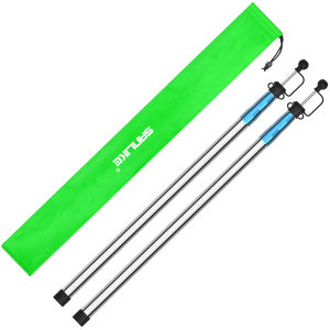 SAN LIKE Telescoping Tarp Pole Heavy Duty Tent Pole,86.36cm-220cm Stainless Steel Canopy Poles Rods for Camping Backpacking Hiking Tent Fly Awning Shelter Outdoor Adventure