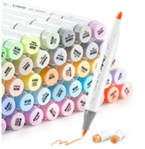 Ohuhu Pastel Markers Brush Tip Alcohol-based Markers Double Tipped Artist Art Markers for Sketch Adults Coloring Illustration 48/96 Pastel Colors +1 Alcohol Marker Blender + Marker Case Sweetness Blossoming