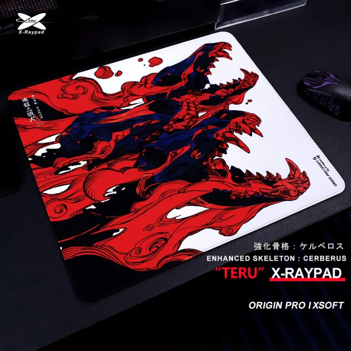 Teru x X-raypad Origin Pro Cerberus Gaming Mouse Pads [強化⻣格: ケルベロス] – SOFT / XSOFT 360x300mm