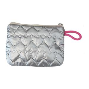 Sophisticated Silver Quilted Storage Pouches Convenient Bags for Travel and Parties Fit Easily in Bags or Pockets