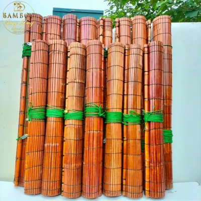 Mành Sáo Tre Che Mưa Nắng Ngang 12m Cao 25m & 1m x 2m Mành Che Nắng Rèm Treo Ban Công Cửa Chính Ngoài Trời Mái Hiên Màu Cánh Dán Có Ròng Rọc Dây Kéo