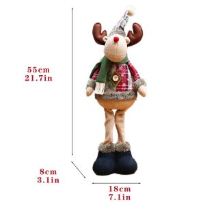 Christmas Doll Toy Cute Santa Claus Snowman Elk Retractable Leg Plush Doll New Year Xmas Kids Gift