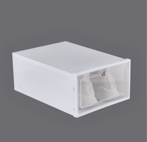 HOME BEST 1pc 33x23.5x13.5cm Shoe Storage Box Large Size Plastic PP Flip Stackable Box Cabinet Drawer Home Living Organization Kotak Penyimpanan Kasut Kabinet Laci 鞋子收纳盒大尺寸塑料翻盖可叠放盒子橱柜抽屉家居生活用品 FZ1-0119