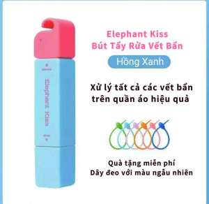 Bút Tẩy Vết Bẩn Quần Áo 2 Đầu Tiện Lợi. Bút Tẩy Rửa Vết Bẩn Elephant Kiss. Bút Tẩy Xóa Vết Bẩn Dính Trên Quần Áo Các vết bẩn cứng đầu có thể dễ dàng được xử lý Tẩy Vết Dầu Mỡ Ố Vàng Quần Áo Nhanh Chóng.