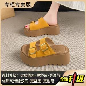 [Free Shipping] WomenS Thick-Soled Buckle Sandals 2026 Summer New Style Retro One-Strap Platform Beach Sandals