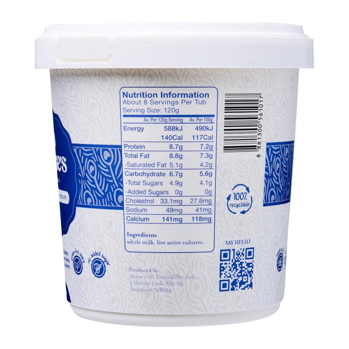 Annie's%20All%20Natural%20Plain%20Whole%20Milk%20Greek%20Yoghurt%201KG%20-%20Image%202