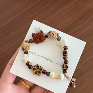 Corinna Cute Puppy Cat Bracelet Ceramic Cartoon Couple Bracelet Best Friend Niche Bracelet