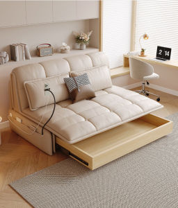 Smart electric remote control sofa bed foldable small apartment simple bedroom living room study balcony lazy sofa bed