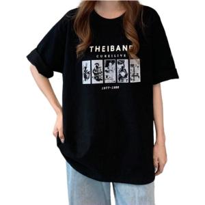 Womens quá khổ Áo thun Thư Đồ Họa Tees cổ tròn ngắn tay áo sơ mi mùa hè T-Shirt giản dị dáng rộng đi bãi biển Tops Quà Tặng