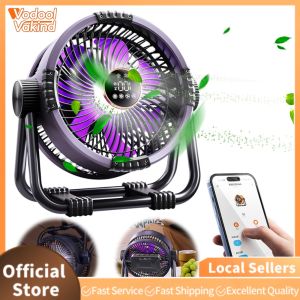 20000mAh Outdoor Camping Fan Rechargeable Portable Energy Storage Fan Ultra-long Battery Life with LED Night Light For Mijia APP Control and Remote Control Multiple Wind Speeds Hanging & Desktop Dual for Camping Trips Fishing Power Outages and Occasions