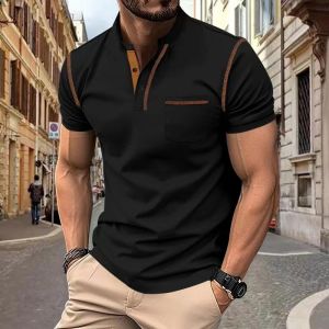 IELGY Summer New Mens Short-sleeved T-shirt Casual Polo Shirt Men