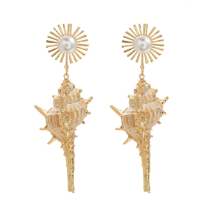 Conch Studs Earrings Bohemian Style Jewelry Exaggerated Comfortable Wear Ear Accessories Unique Fashion Eardrop
