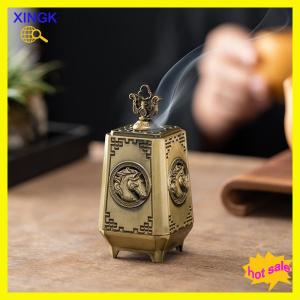 XINGK Creative Metal Horse Auspicious Incense Burner Square Vertical Indoor Aromatherapy Home Desktop Accessories