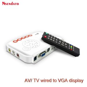 External LCD CRT TV Tuner AV To VGA Analog TV Receiver Tuner 1080P TV Set Top With Remote Control for HDTV PC Monitor