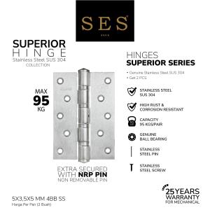 Engsel Pintu - Hinge SES 5 x 35 x 5mm 4BB Q16 SS Sus 304