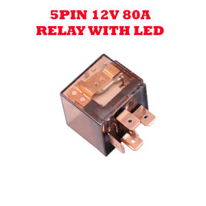 12V 5 Pin 80A Relay Car Headlamp Headlight Spot Light Spotlight Fog Lamp Relay Car Horn Relay Car Relay Socket Holder Car Alarm Starter Auto Relay Kit Motorcycle Headlight Headlamp Sport Light Relay Horn Relay