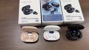 หูฟังบลูทูธเกมมิ่งไร้สาย X58 แบบหนีบใหม่ คุณภาพเสียงสูง ตัดเสียงรบกวน