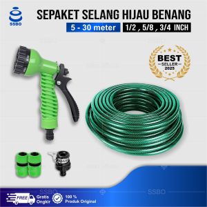Paket Kepala Semprotan 1 Set Selang Hijau Panjang 5-30 Meter Cuci Mobil Motor Termurah COD