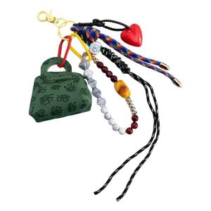 PU Leather Miniature Bag Pendant Keychain Handbag with Braided Rope Keyring Backpack Ornament for Commuting and Shopping