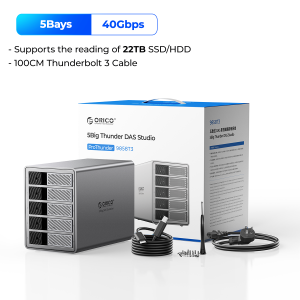 ORICO 5bay 3.5-inch lưu trữ ổ cứng Tủ thunderbolt3 đầu ra 110TB với 40gbps siêu tốc 150W được xây dựng trong cung cấp điện